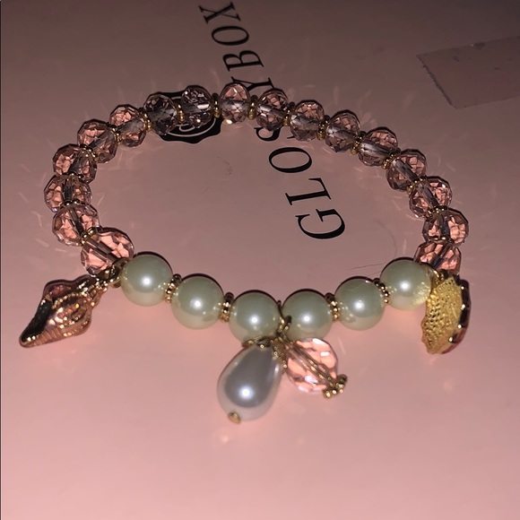 PearlShellacrylicballbeadedpendant bohobracelet10$ - Picture 4 of 7